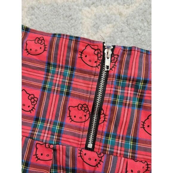 DOLLS KILL X HELLO KITTY GOOD FOR EACH OTHER PLAID MINI SKIRT L - Picture 8 of 8